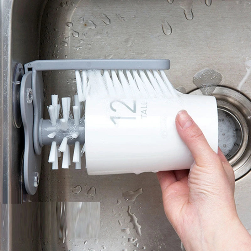 Suction Cup Cleaning Brush: 2-in-1 for Sink and More