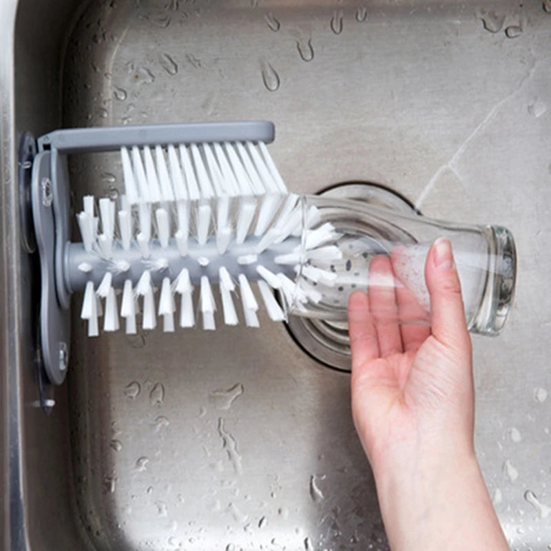 Suction Cup Cleaning Brush: 2-in-1 for Sink and More