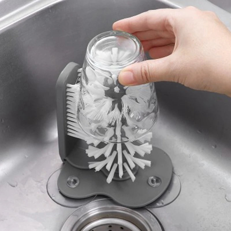 Suction Cup Cleaning Brush: 2-in-1 for Sink and More