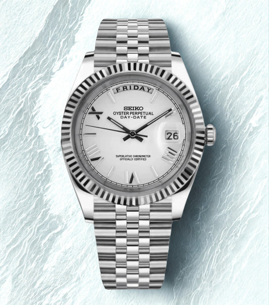 Seikojust Day Date - Ghost White