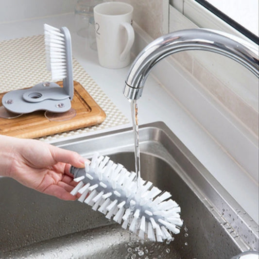 Suction Cup Cleaning Brush: 2-in-1 for Sink and More