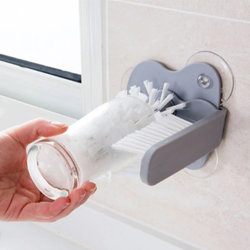 Suction Cup Cleaning Brush: 2-in-1 for Sink and More