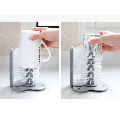 Suction Cup Cleaning Brush: 2-in-1 for Sink and More