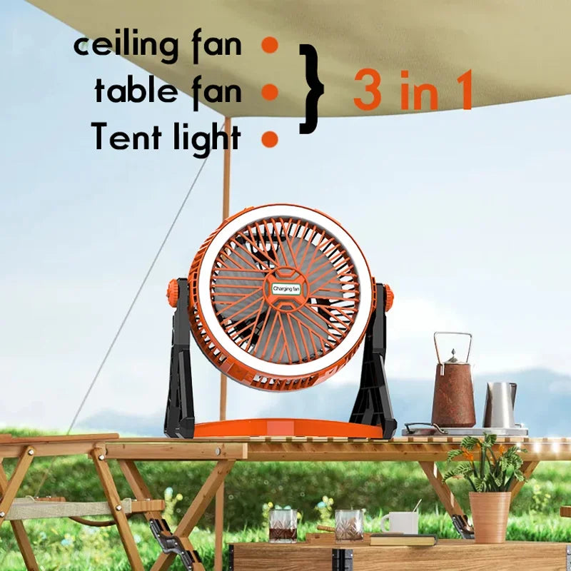 BreezeGlow 2-in-1 Camping Fan & Lantern