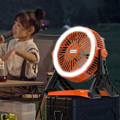 BreezeGlow 2-in-1 Camping Fan & Lantern