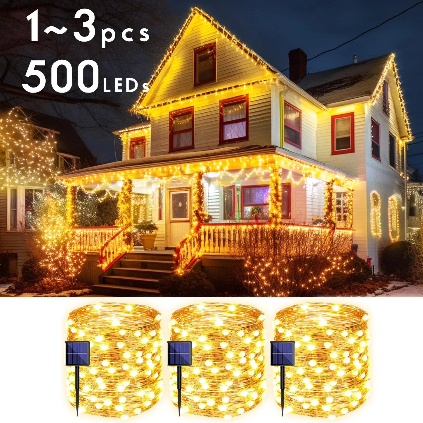 Solar-Powered LED String Lights